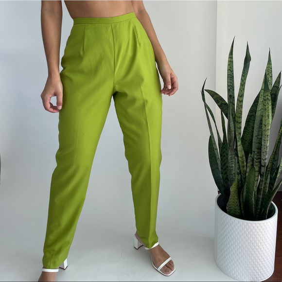 Vintage Finity studio high waist lime green pants - Picture 7 of 8